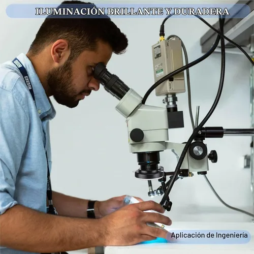 Vista 5 de TreochtFUN - Iluminador ajustable con anillo de luz LED para microscopio 144 Negro