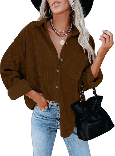 Vista 109 de ZOLUCKY Chaqueta de manga larga con botones para mujer, talla grande, blusas