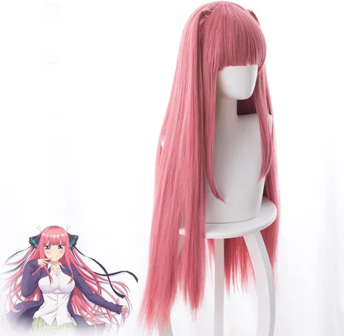 Vista 3 de ydound Cosplay Wig Nakano Nino Cosplay Wigs Anime The Quintessential Quintuplets 80cm Long Straight Heat Resistant Hair Perucas Costume Wigs Party