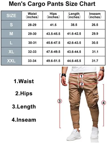 Vista 5 de BUXKR Pantalones cargo para hombre, pantalones casuales de senderismo, pantalones de entrenamiento para hombre