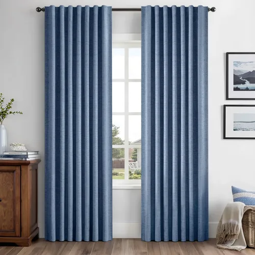 Vista 22 de MIULEE Cortinas de lino 100% opacas para dormitorio, marfil sólido, decoración de lujo, aislamiento térmico, cortinas oscurecedoras para sala