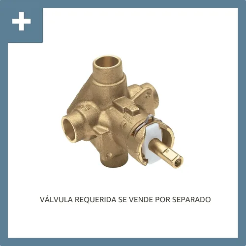Vista 2 de Moen Chateau - Kit de molduras de ducha cromadas – Un solo mango Posi-Temp Eco-Performance, requiere válvula (se vende por separado), TL182EP