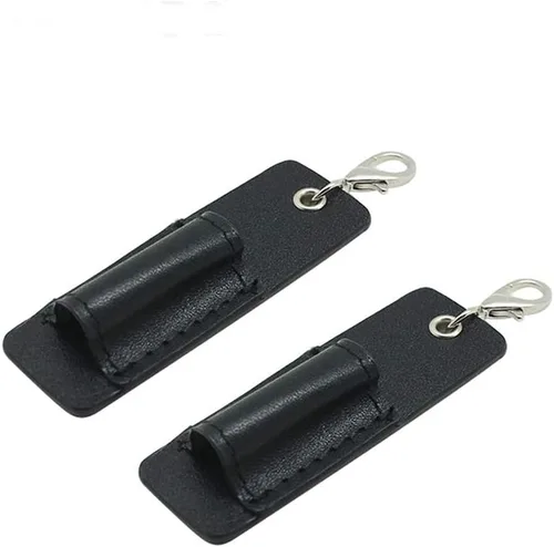 Vista 24 de boshiho - Soporte para tarjetas de identificación de crédito de piel auténtica con cordón elástico para el cuello, estilo vertical (negro)