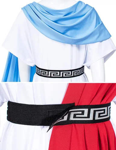 Vista 7 de Yoroka Bata griega para niños de la época medieval disfraz blanco de Toga