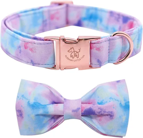 Vista 33 de Elegant little tail Independence - Collar patriótico para mascotas con pajarita para mascotas del 4 de julio de algodón suave para mascotas