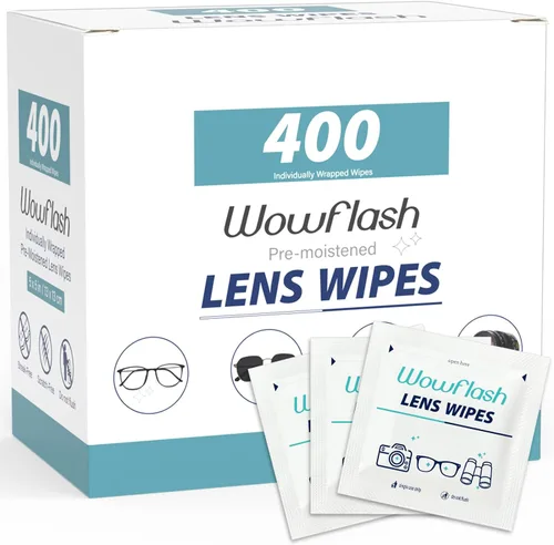 Vista 8 de 200 unidades de toallitas para lentes de gafas, toallitas limpiadoras de lentes de gafas prehumedecidas envueltas individualmente libres de rayones