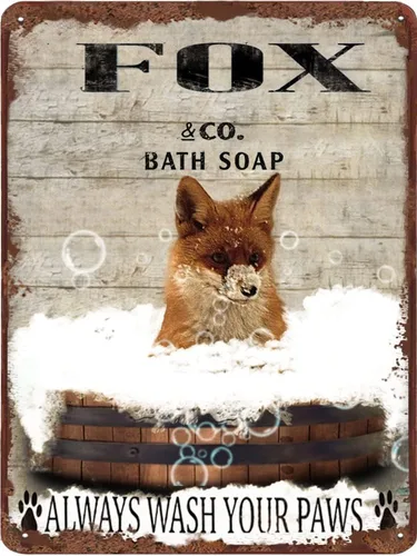 Vista 16 de Cartel de metal divertido de jirafa para baño, diseño retro de cabra para pared, póster de inodoro con texto "Wash Your Hooves", letrero de hojalata