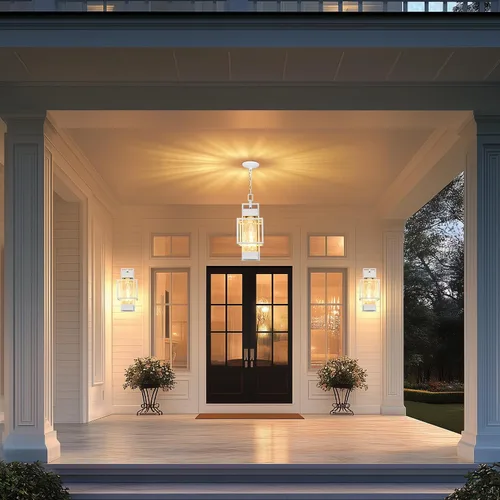 Vista 7 de PARTPHONER Lámpara colgante de 15 pulgadas para exteriores del atardecer al amanecer, lámpara colgante de metal moderno para exteriores, lámpara
