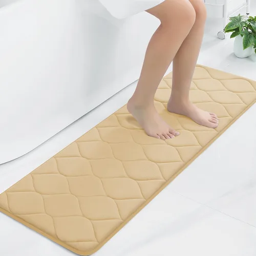Vista 25 de Colorxy - Alfombra de baño de espuma viscoelástica, ultrasuave y antideslizante, absorbe el agua, lavable a máquina, tapete para suelos de ducha