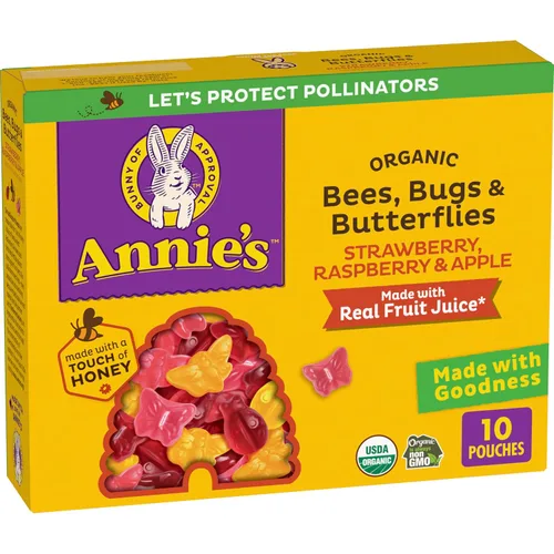 Vista 8 de Annie's Organic Bernie's Farm Snacks con sabor a frutas, sin gluten, 10 bolsas, 7 onzas