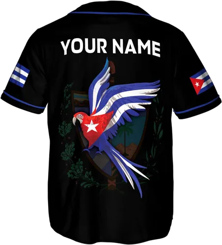 Vista 3 de Podagree - Camiseta de béisbol personalizada de Cuba, camiseta de bandera de Cuba, camiseta cubana para hombres y mujeres, camiseta cubana