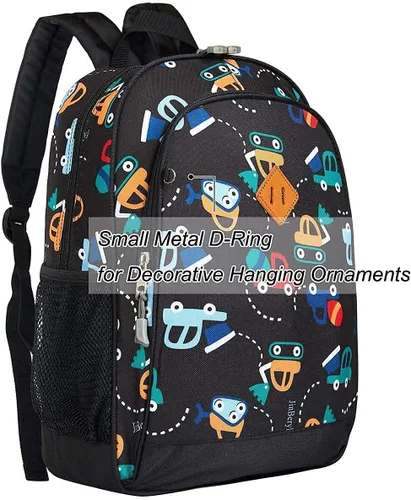 Vista 4 de JinBeryl Mochila para niños pequeños de 15 pulgadas, mochila para niños preescolares o jardín de infantes, con correa para el pecho, Caricatura