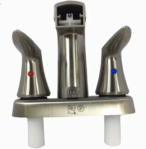 Vista 4 de Valterra PF223403 Grifo de 4 pulgadas con ducha D-Spud níquel cepillado 2 manijas