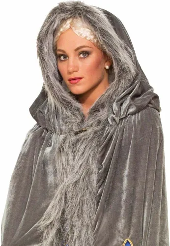 Vista 2 de Forum Novelties Capa recortada de piel sintética para mujer, gris, talla única