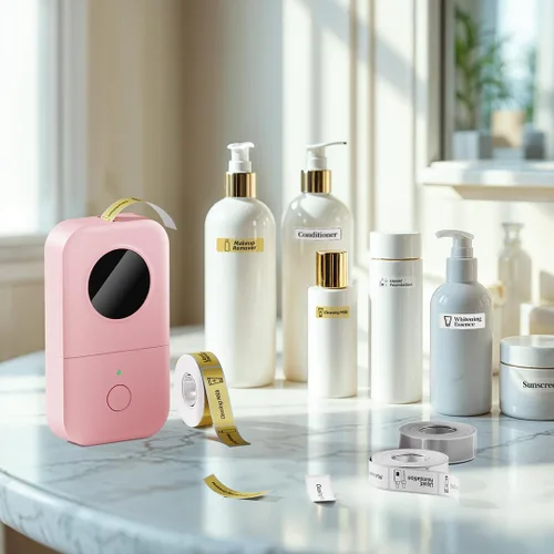 Vista 4 de Phomemo Impresora térmica portátil D30, mini máquina del fabricante de Rosa