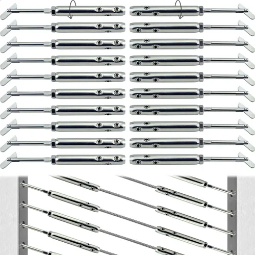 Vista 7 de Tensor de pasador de gota para barandilla de cable 1/8 Swageless L & R, 10 pares