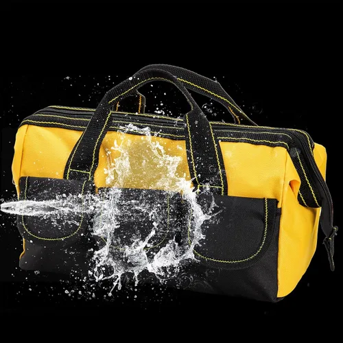 Vista 3 de Paquete de 3 bolsas de herramientas, bolsa de herramientas de boca ancha con base impermeable, bolsa de almacenamiento de herramientas resistente