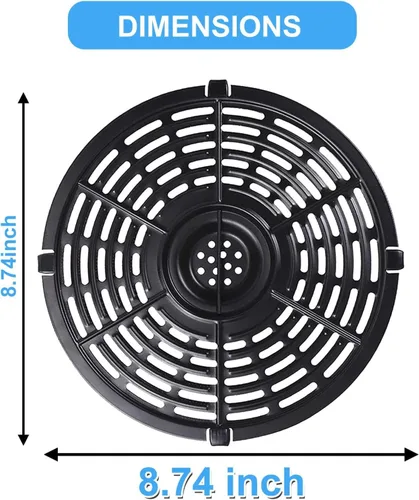 Vista 2 de Bandeja de repuesto para freidora de aire, bandeja de repuesto para freidora de aire de 8.7 pulgadas, 5 cuartos de galón, accesorios de repuestos