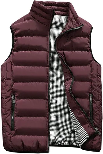 Vista 6 de Feiairuike Abrigos de chaleco acolchados para exteriores con cuello alto para hombre