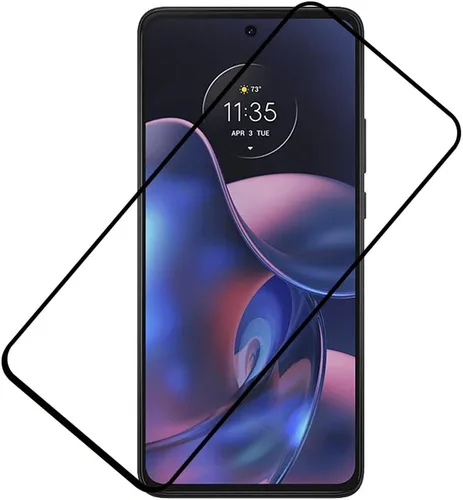 Vista 6 de Protector de pantalla de vidrio templado para Motorola Edge 2022 – [2 unidades] Protector de pantalla de vidrio templado negro Frontier Protector