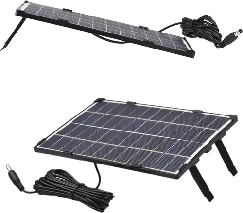 Vista 8 de Mini panel solar, 6W 12V panel solar para cámara de seguridad al aire libre célula solar con salida de CC de 10 pies DIY cargador de panel solar