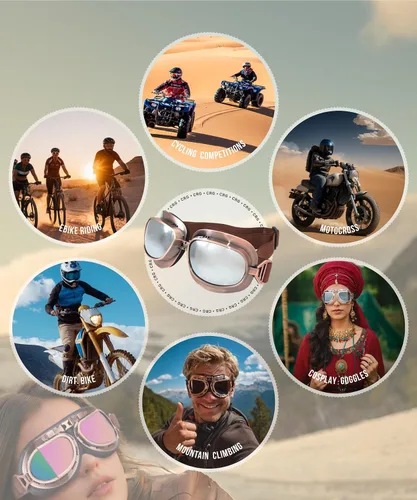 Vista 7 de Gafas CRG Sports estilo clásico de piloto de aviación para motocicleta crucero, tipo scooter T04 T04ST