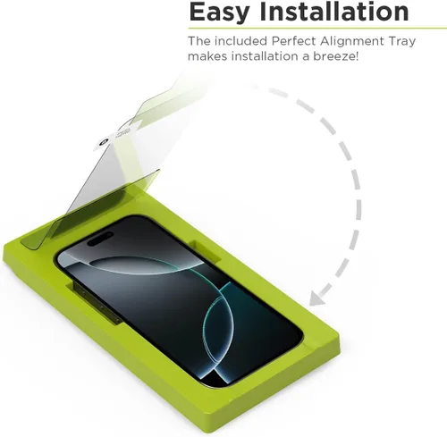Vista 2 de PureGear Protector de pantalla de vidrio templado HD de máxima claridad para Apple iPhone 16 Pro (2024) de 6.3 pulgadas, cobertura completa, ajuste