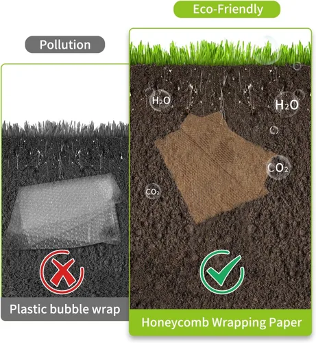 Vista 6 de Papel de embalaje de panal de abejas de 20 "x 1500 ' Papel de embalaje de cojín reciclable Papel de embalaje de panal de abeja Rollo de envoltura