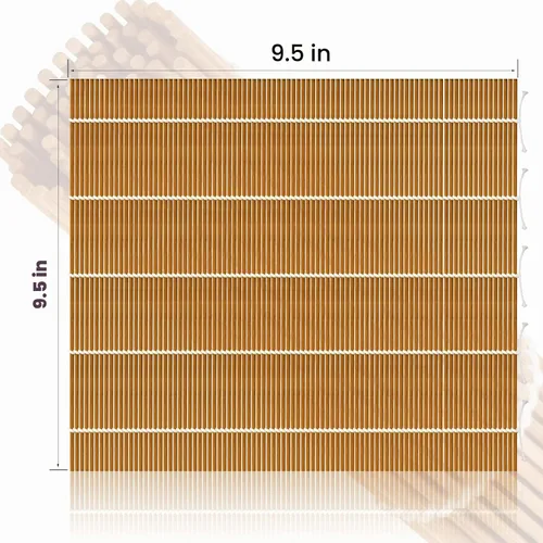 Vista 2 de MIUQILAIY Alfombrilla de bambú para sushi de 9.5"x9.5", rodillo para kimbap (2 PIEZAS)