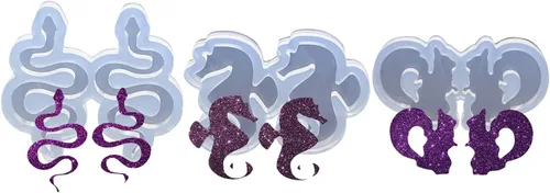 Vista 22 de 1 pieza de la serie de Navidad Mini Ear Studs árbol de Navidad/rompecabezas/notas musicales pendientes de resina molde de silicona, joyería DIY