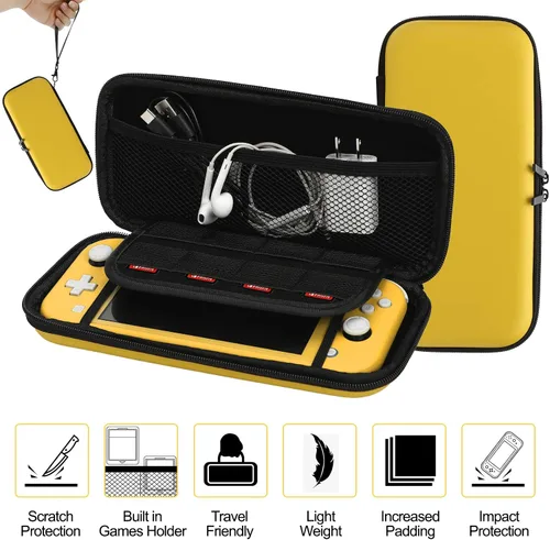 Vista 3 de Switch Lite - Paquete de accesorios con funda de transporte funda de TPU con protector de pantalla base de carga soporte de juego funda de tarjeta