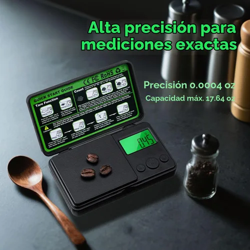 Vista 2 de Mcbazel Digital Pocket Scale 500g x 0.01g, 7 Units, 180s Auto Off, Backlit