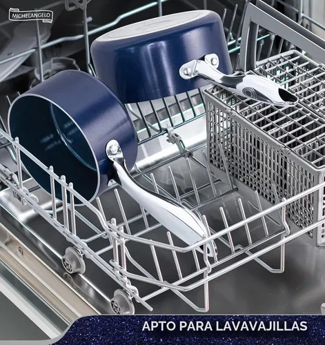 Vista 5 de MICHELANGELO Cacerola de 1 cuarto de galón con tapa, cacerola de salsa de cerámica antiadherente con mango de acero inoxidable, cacerola de 1 cuarto