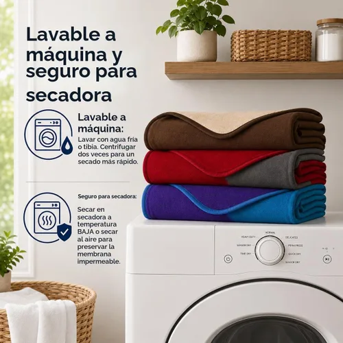 Vista 9 de The Original Good-Time - Manta impermeable marrón y beige Jumbo 80x60 Marrón Beige Reversible