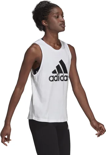 Vista 2 de adidas Essentials - Camiseta sin mangas con logotipo grande para mujer Negro-blanco