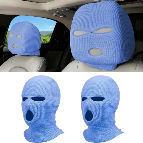 Vista 13 de 2 piezas de fundas para reposacabezas de automóvil, protector de cara completa personalizado y divertido para vehículos, envoltura de protección