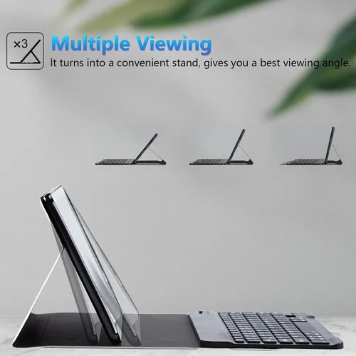 Vista 6 de Funda de teclado para Samsung Galaxy Tab S6 Lite 2022/2020, Galaxy Tab S6 Lite SM-P610/P613/P615/P619 con teclado Bluetooth inalámbrico desmontable