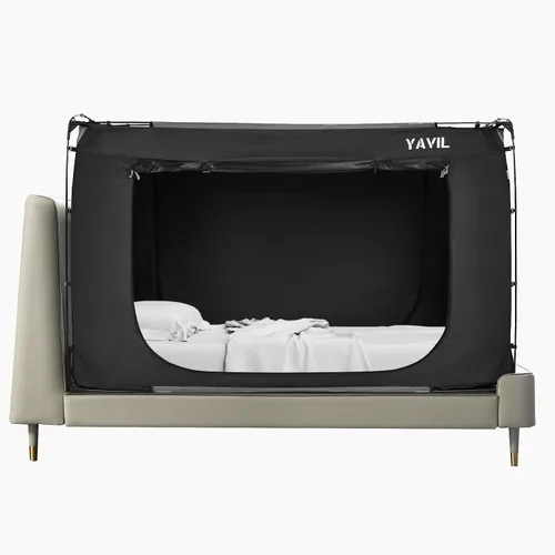 Vista 9 de YAVIL Tienda de Cama Dosel de Cama Tamaño Twin, Tiendas de Campaña Portátiles para Dormir, Tiendas de Campaña de Ensueño para Interiores para Niños