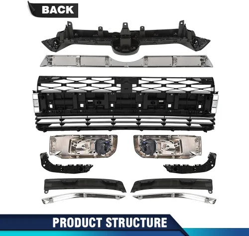 Vista 9 de PIT66 Kit de Cuerpo de Ensamblaje de Parrilla de Parachoques Delantero Compatible con Toyota 4Runner Limited 2014-2019