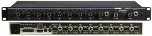 Vista 4 de Shure SCM262 mezclador de micrófono estéreo con alimentación fantasma de 12V, perfecto para restaurantes, clases de aeróbic/clubes de salud