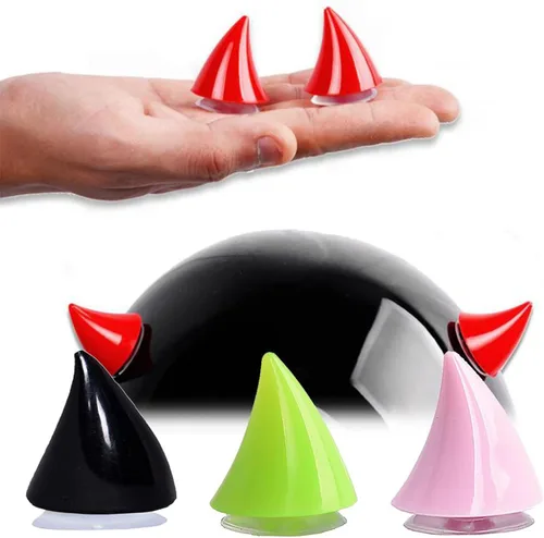 Vista 3 de Cuerno de diablo para decoración de casco, accesorio de casco para casco de motocicleta, casco de bicicleta, casco de esquí, calcomanías de plástico