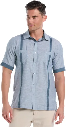 Vista 8 de Cubavera Camisa Guayabera de manga corta para hombre con mezcla de lino, disponible en tallas grandes y altas