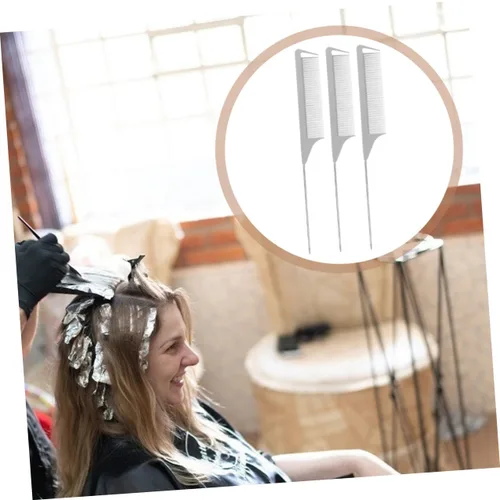 Vista 6 de STOBAZA Juego de 5 peines para separar el cabello con cola de rata para seccionar con precisión, peines para peinar el cabello, herramientas