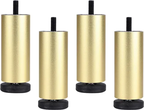 Vista 9 de Patas ajustables de aleación de aluminio para muebles, modernas patas de sofá roscadas de oro mate M8, mesa de centro/gabinete