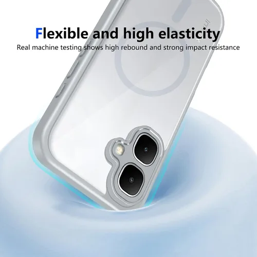 Vista 454 de Funda magnética transparente compatible con Xiaomi 17T, color negro 2 en 1 PC + TPU cubierta de teléfono a prueba de golpes, carcasa protectora