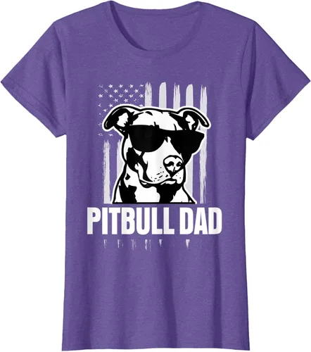 Vista 17 de Pitbull Dad - Camiseta para hombre con orgullo American Pit Bull Dog, Negro, S