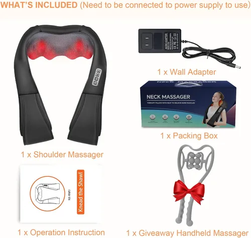 Vista 3 de Regalos de Elefante Blanco para Adultos, Masajeador de Cuello, Regalos de Navidad para Mujeres y Hombres - Masajeador Shiatsu de Espalda y Cuello