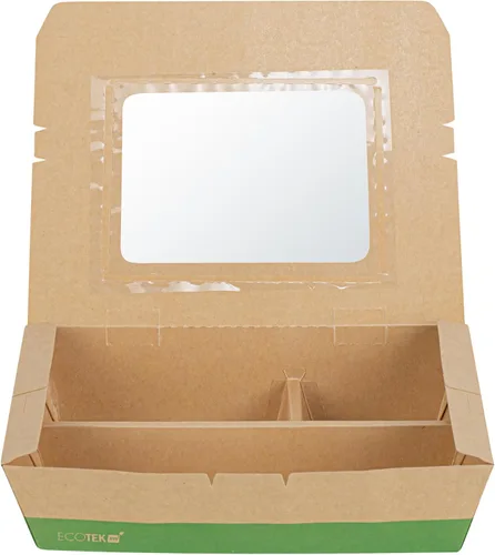 Vista 13 de Restaurantware Caja Bento de papel de 100 unidades, 51 onzas, contenedor de papel de estraza para alimentos, caja desechable a prueba de grasa