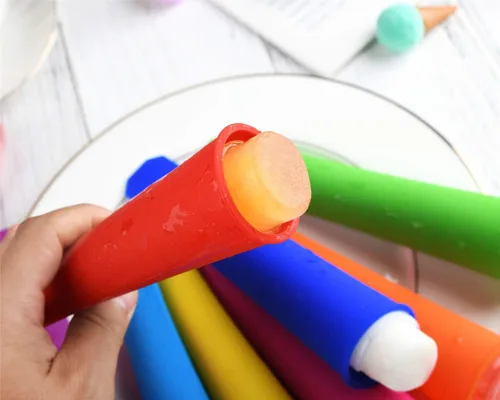 Vista 6 de Moldes de silicona para hacer paletas de hielo, 8 colores vibrantes, juego de 8