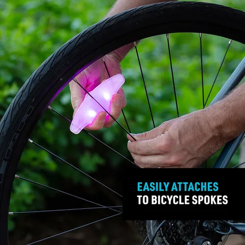 Vista 3 de Nite Ize SpokeLit - Luz de rueda de bicicleta para visibilidad y seguridad - Luces LED para ruedas de bicicleta - Luz de rueda de bicicleta